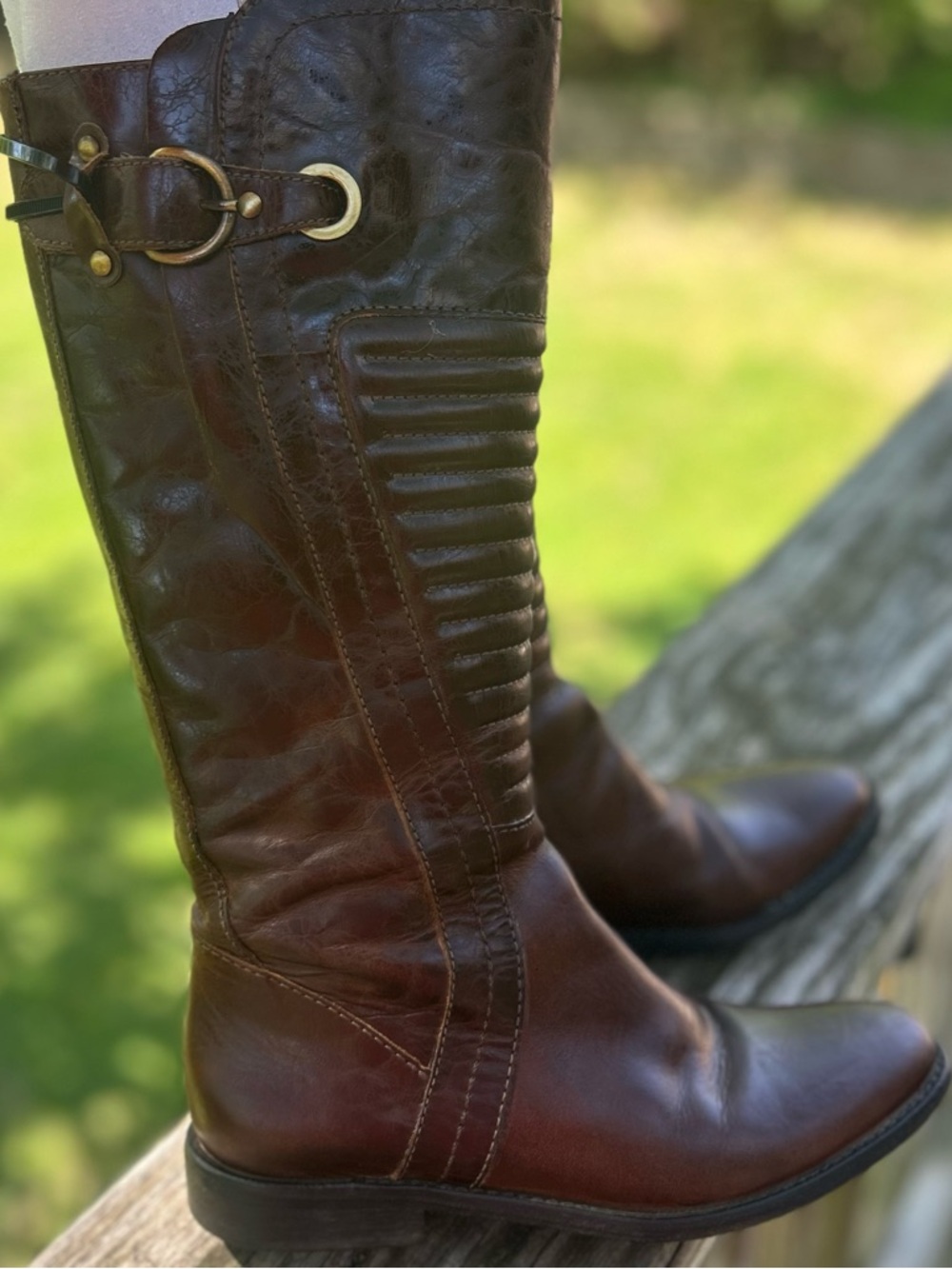 Carlos Satana MOMENTUM 6½M Riding Boots‎ Leather Western Sz 6.5 Knee High